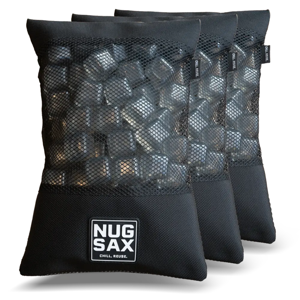 NUGSAX 3 Pack Reusable Bagged Ice Cubes