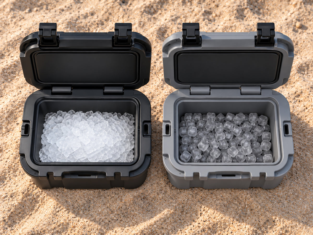 NUGSAX reusable ice cubes packed inside a cooler