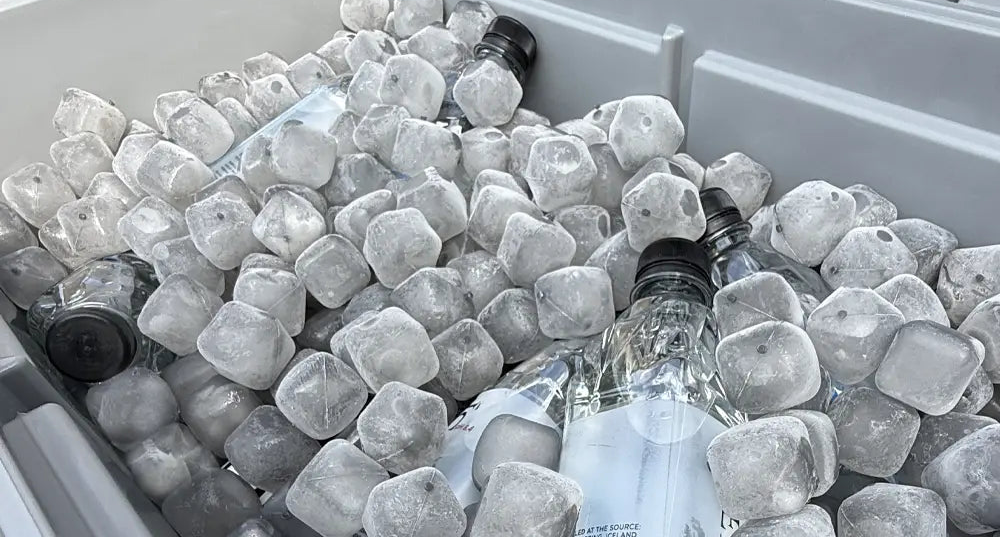NUGSAX reusable ice cube bags displayed with a truck