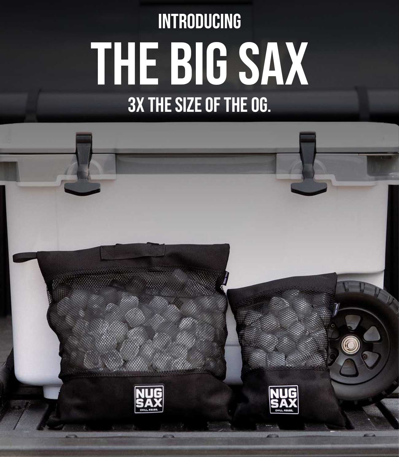 The Big Sax - (XL) Reusable Ice Cubes and Bag NUGSAX